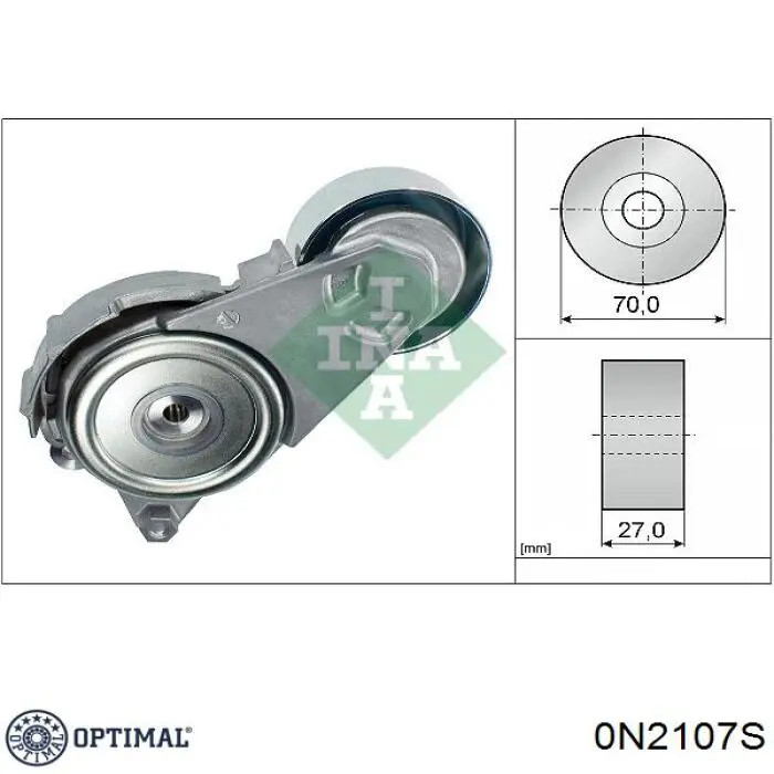 0N2107S Optimal Ролик натяжителя ременя агрегатів