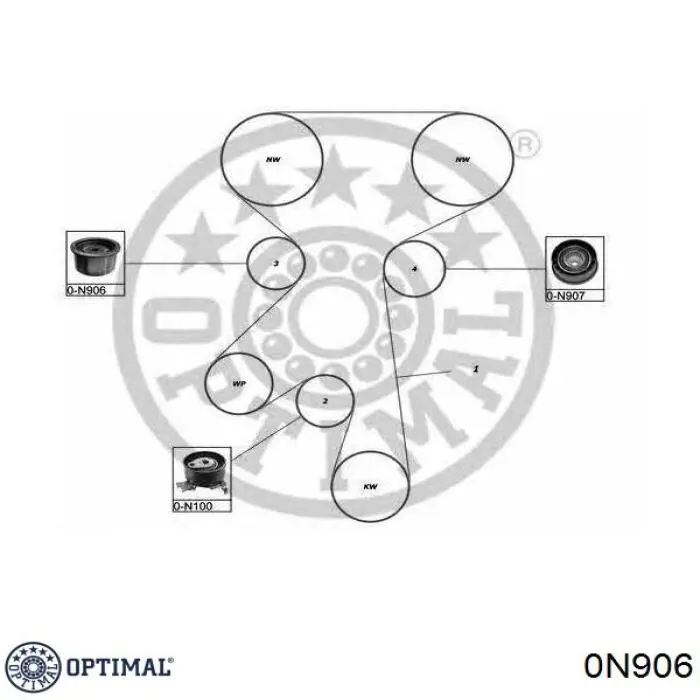 Ролик ременя ГРМ, паразитний Optimal 0N906