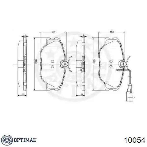 Колодки гальмівні передні, дискові 10054 Optimal