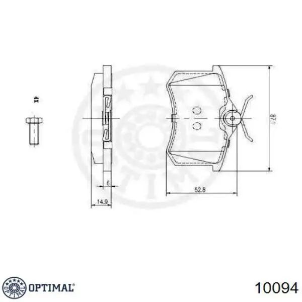 Купити 10094 Optimal Задні колодки
