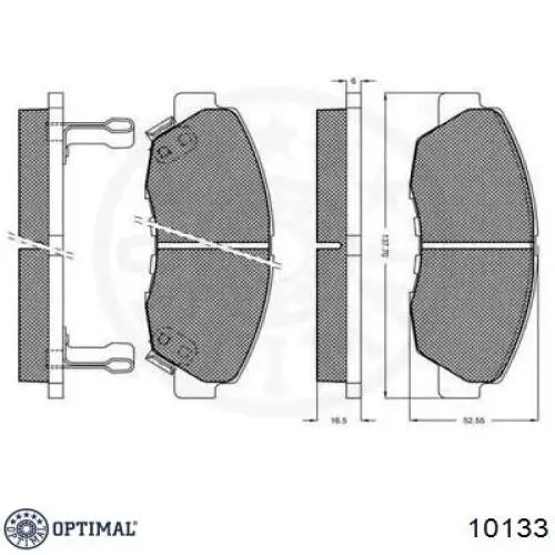 Колодки гальмівні передні, дискові 10133 Optimal