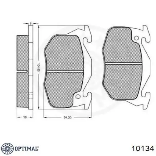 Колодки гальмівні передні, дискові 10134 Optimal