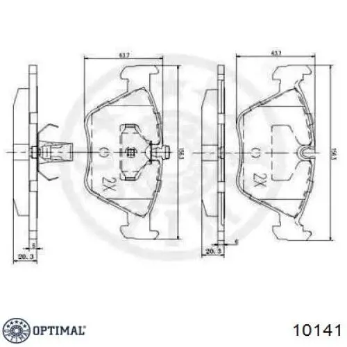 Купити 10141 Optimal Колодки гальмівні передні, дискові