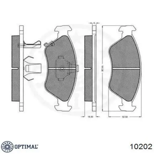 Купити 10202 Optimal Колодки гальмівні передні, дискові