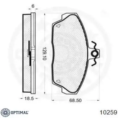 Колодки гальмівні передні, дискові 10259 Optimal