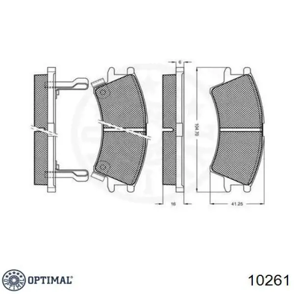 Купити 10261 Optimal Колодки гальмівні передні, дискові