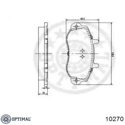Купити 10270 Optimal Колодки гальмівні передні, дискові