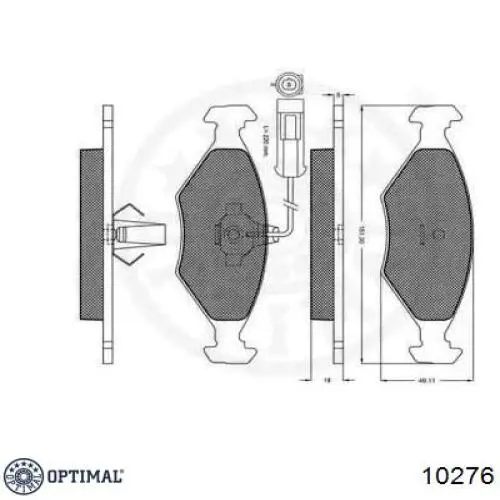 Купити 10276 Optimal Колодки гальмівні передні, дискові