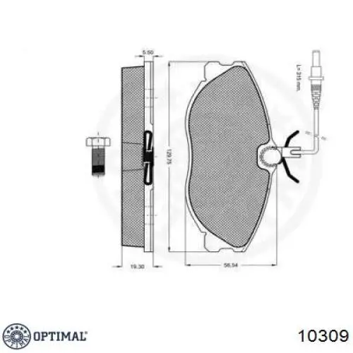 Купити 10309 Optimal Колодки гальмівні передні, дискові