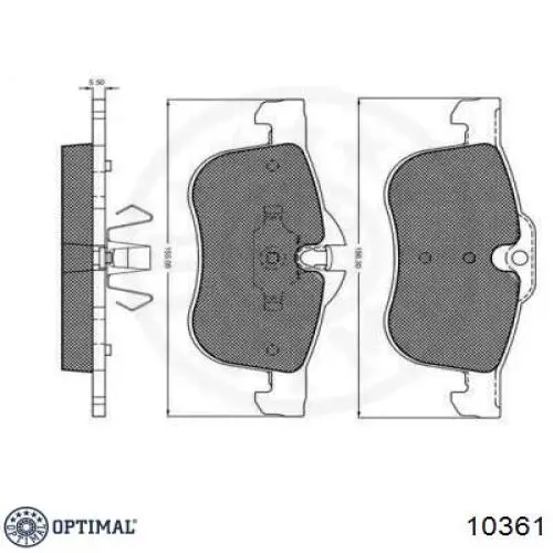 Купити 10361 Optimal Колодки гальмівні передні, дискові