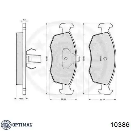 Купити 10386 Optimal Колодки гальмівні передні, дискові