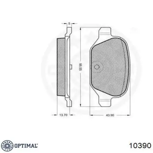 Колодки гальмові задні, дискові 10390 Optimal