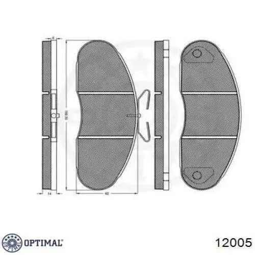 Колодки гальмівні передні, дискові 12005 Optimal