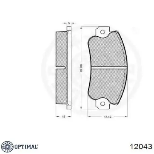 12043 Optimal колодки гальмівні передні, дискові