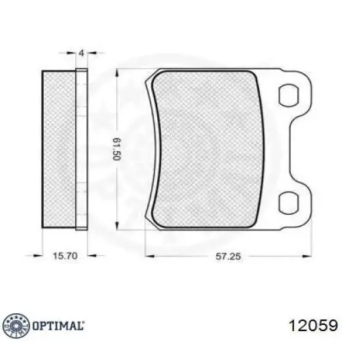 Колодки гальмові задні, дискові 12059 Optimal