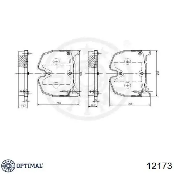 Передні тормозні колодки 12173 Optimal