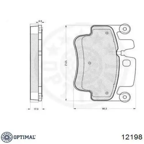 Колодки гальмівні передні, дискові 12198 Optimal