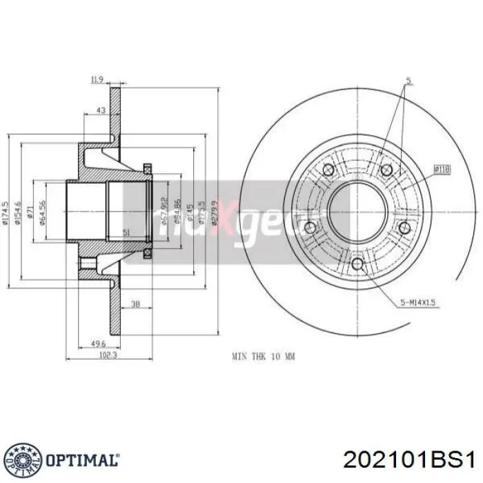 Гальмівні диски 202101BS1 Optimal