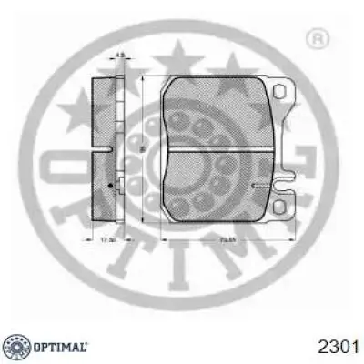 Колодки гальмівні передні, дискові 2301 Optimal