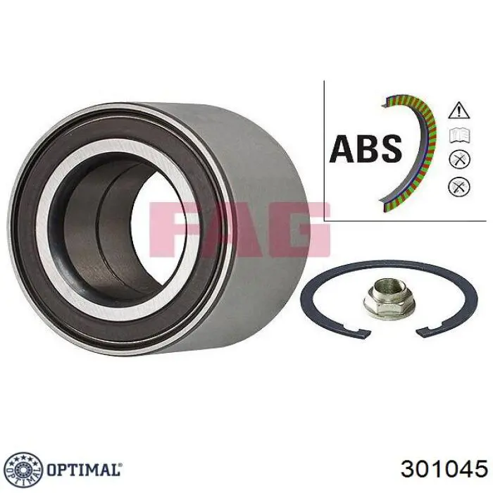 Комплект підшипник маточини передньої Optimal 301045 ціна, від 22.98 USD