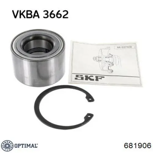 Комплект підшипник маточини передньої Optimal 681906 ціна, від 37.41 USD