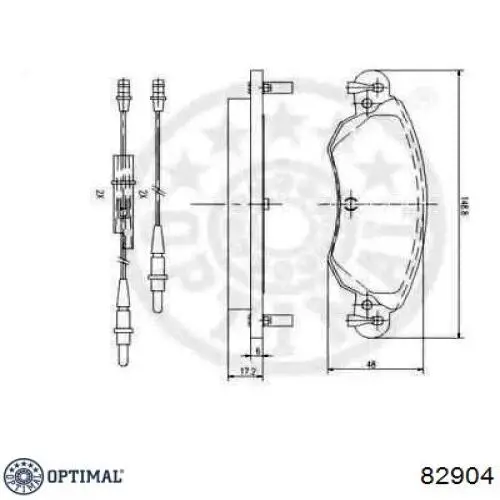 Колодки гальмівні передні, дискові 82904 Optimal