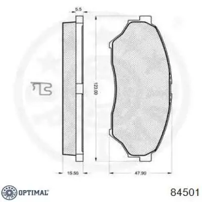 Колодки гальмівні передні, дискові 84501 Optimal