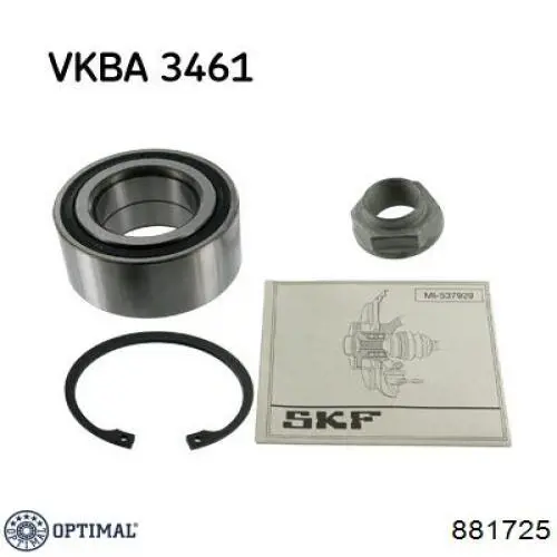 Комплект підшипник маточини передньої Optimal 881725 ціна, від 14.68 USD