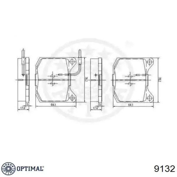 Колодки гальмівні передні, дискові 9132 Optimal