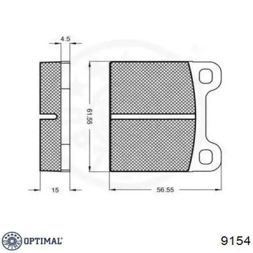 Колодки гальмівні передні, дискові 9154 Optimal