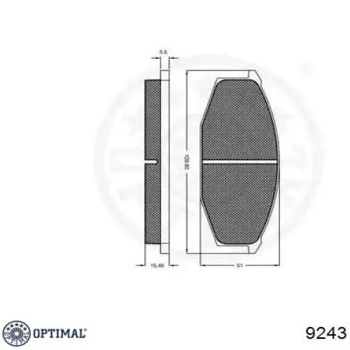 Колодки гальмівні передні, дискові 9243 Optimal