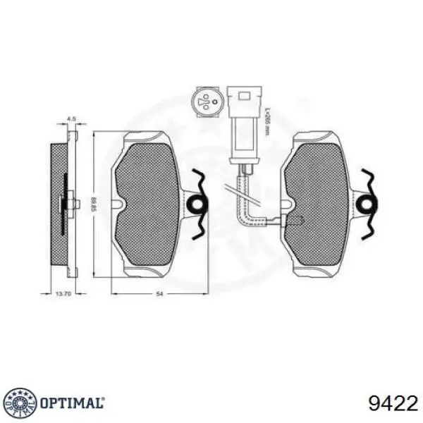 Купити 9422 Optimal Задні колодки