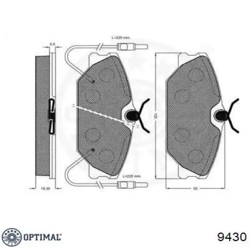 Колодки гальмівні передні, дискові 9430 Optimal