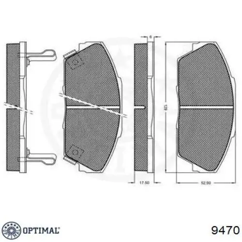 Колодки гальмівні передні, дискові 9470 Optimal