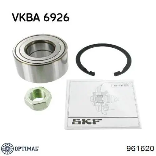 Комплект підшипник маточини передньої Optimal 961620 ціна, від 23.24 USD