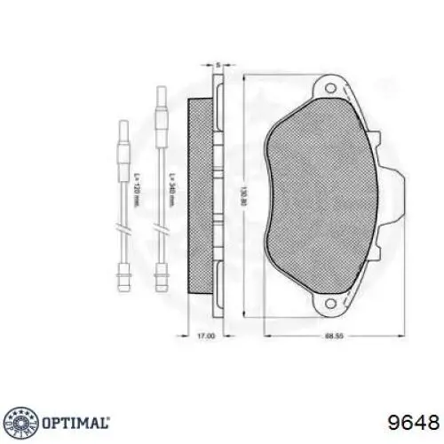 Колодки гальмівні передні, дискові 9648 Optimal