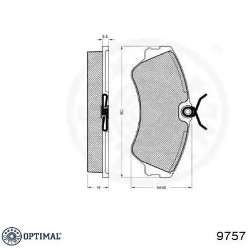 Передні тормозні колодки 9757 Optimal