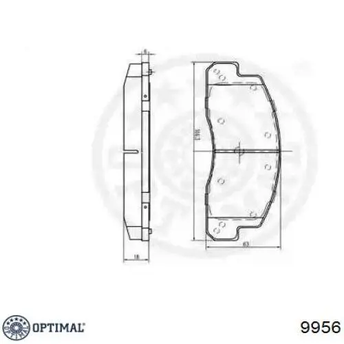 Колодки гальмівні передні, дискові 9956 Optimal