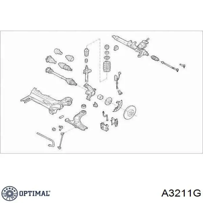 Амортизатор передній A3211G Optimal