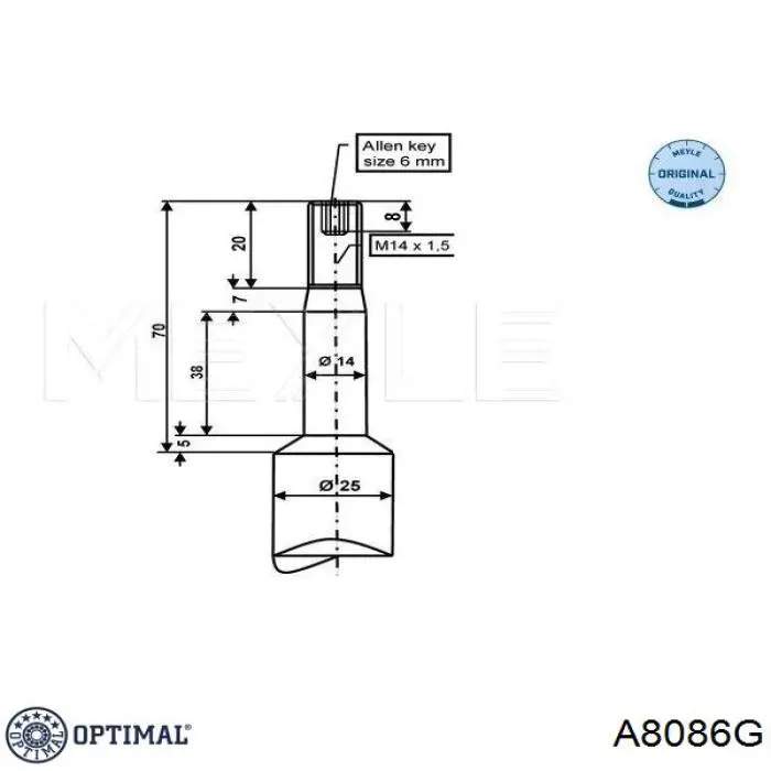 Стойка амортизатора передняя Optimal A8086G ціна, від 55.36 USD
