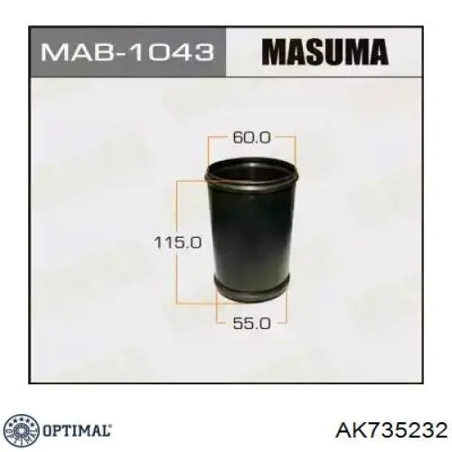 Пильник відбійник амортизатора Ashika 1590MM02