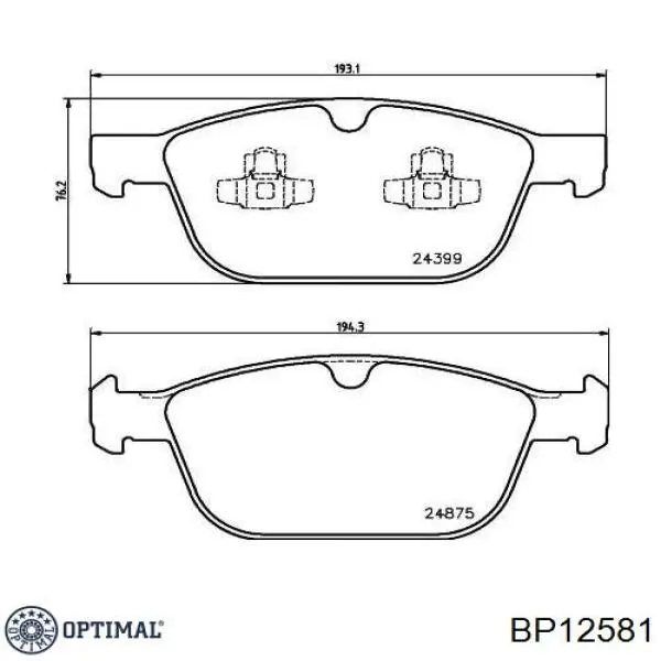 Передні тормозні колодки BP12581 Optimal