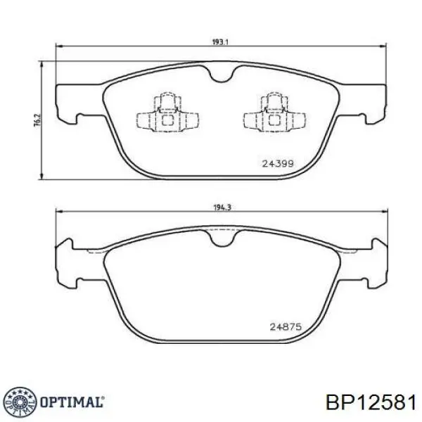 Гальмівні колодки Optimal BP12581 ціна, від 39.88 USD