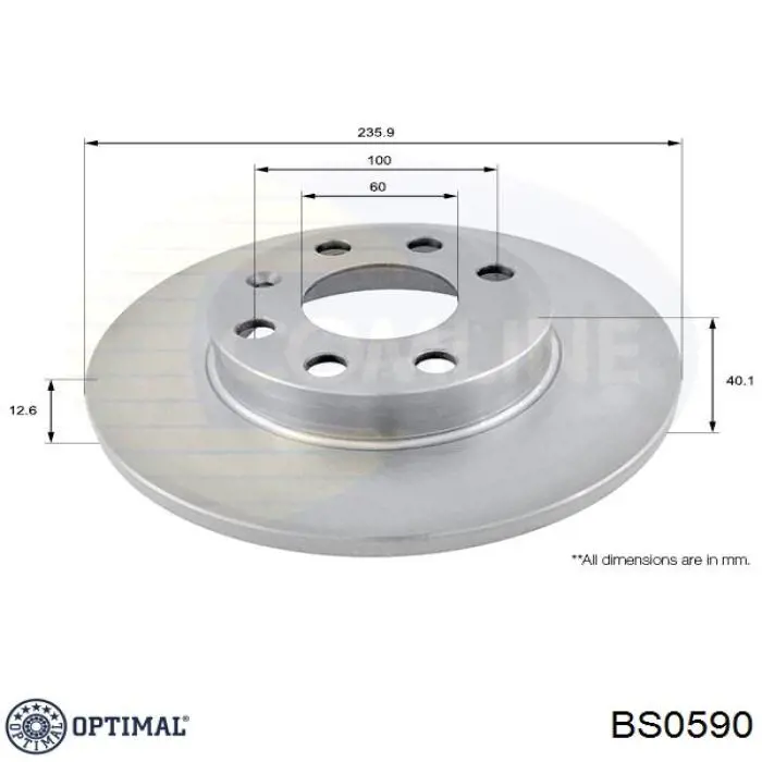 BS0590 Optimal Гальмо дискове переднє