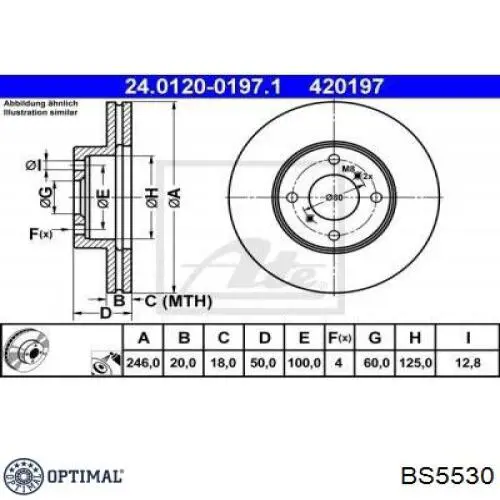 Гальмівні диски передні BS5530 Optimal