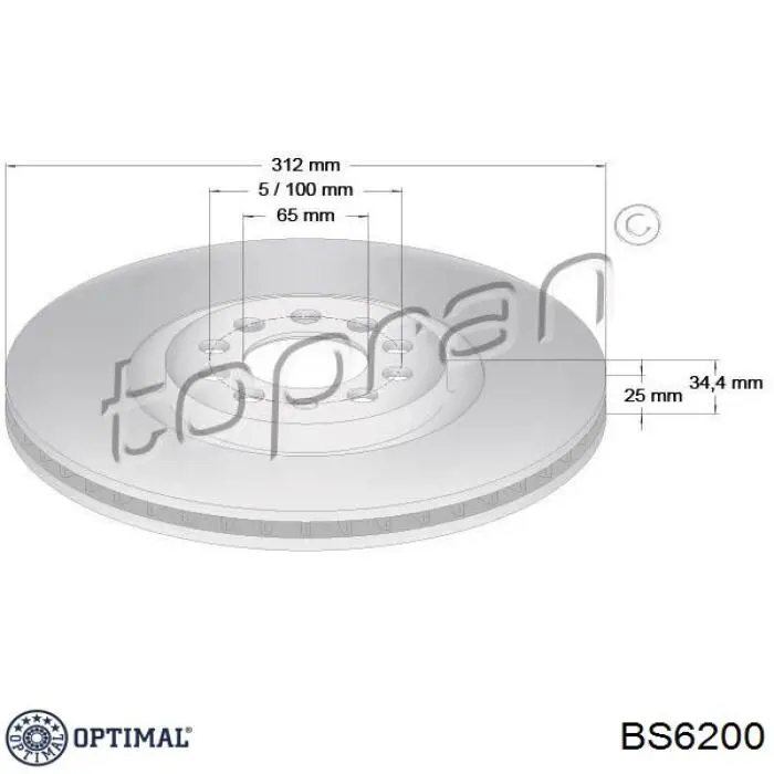 Гальмівні диски передні BS6200 Optimal