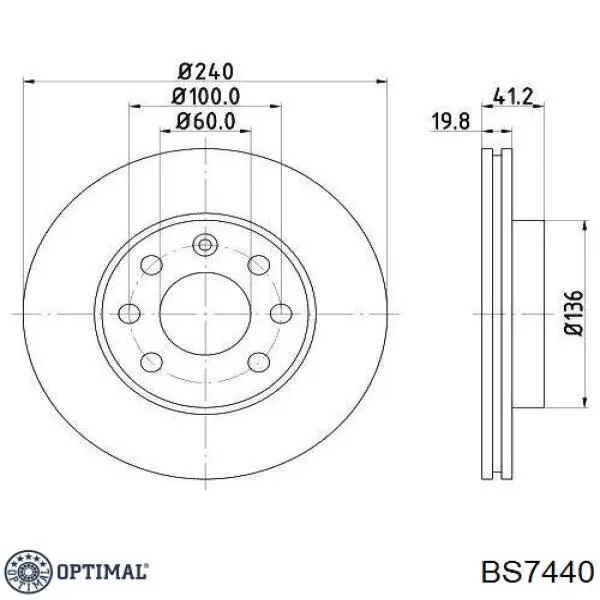 Купити BS7440 Optimal Ротор гальмівний