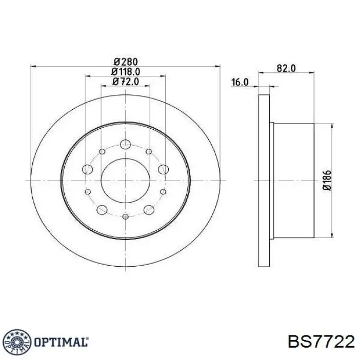 Гальмівні диски BS7722 Optimal