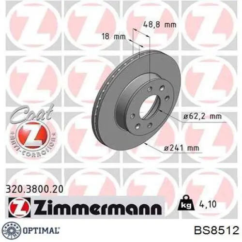 Купити BS8512 Optimal Ротор гальмівний