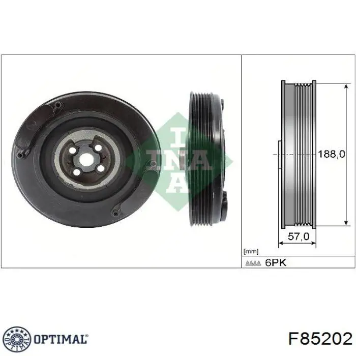 Демпферний шків колінвала Optimal F85202